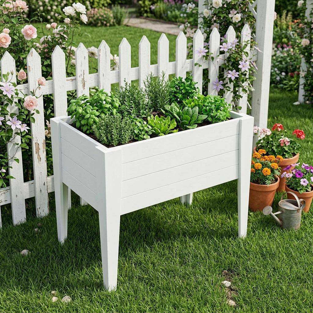 30" X 48" White Heavy Duty Plastic Rectangular Raised Garden Bed - HomeRoots - Flyclothing LLC