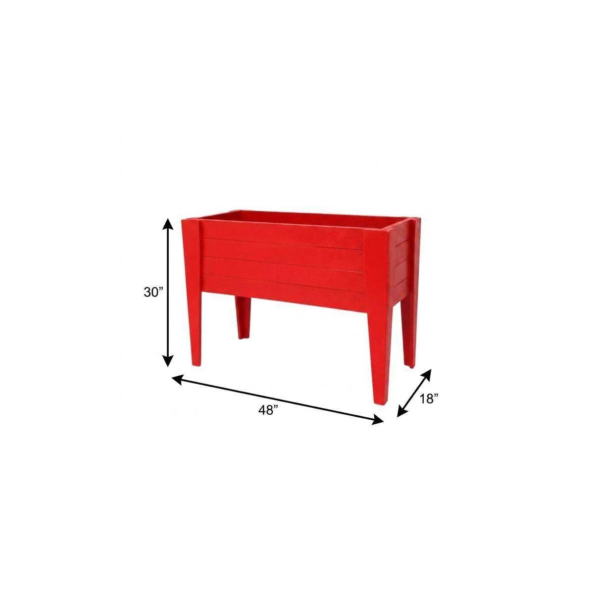 30" X 48" Red Heavy Duty Plastic Rectangular Raised Garden Bed - HomeRoots - Flyclothing LLC
