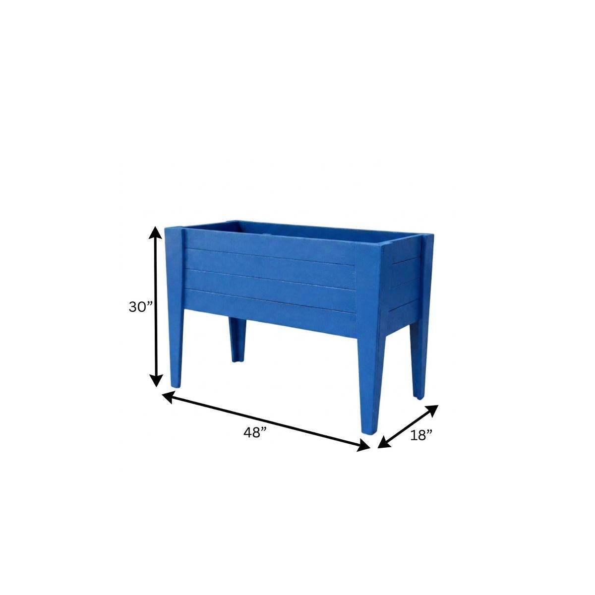 30" X 48" Blue Heavy Duty Plastic Rectangular Raised Garden Bed - HomeRoots - Flyclothing LLC