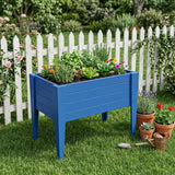 30" X 48" Blue Heavy Duty Plastic Rectangular Raised Garden Bed - HomeRoots - Flyclothing LLC