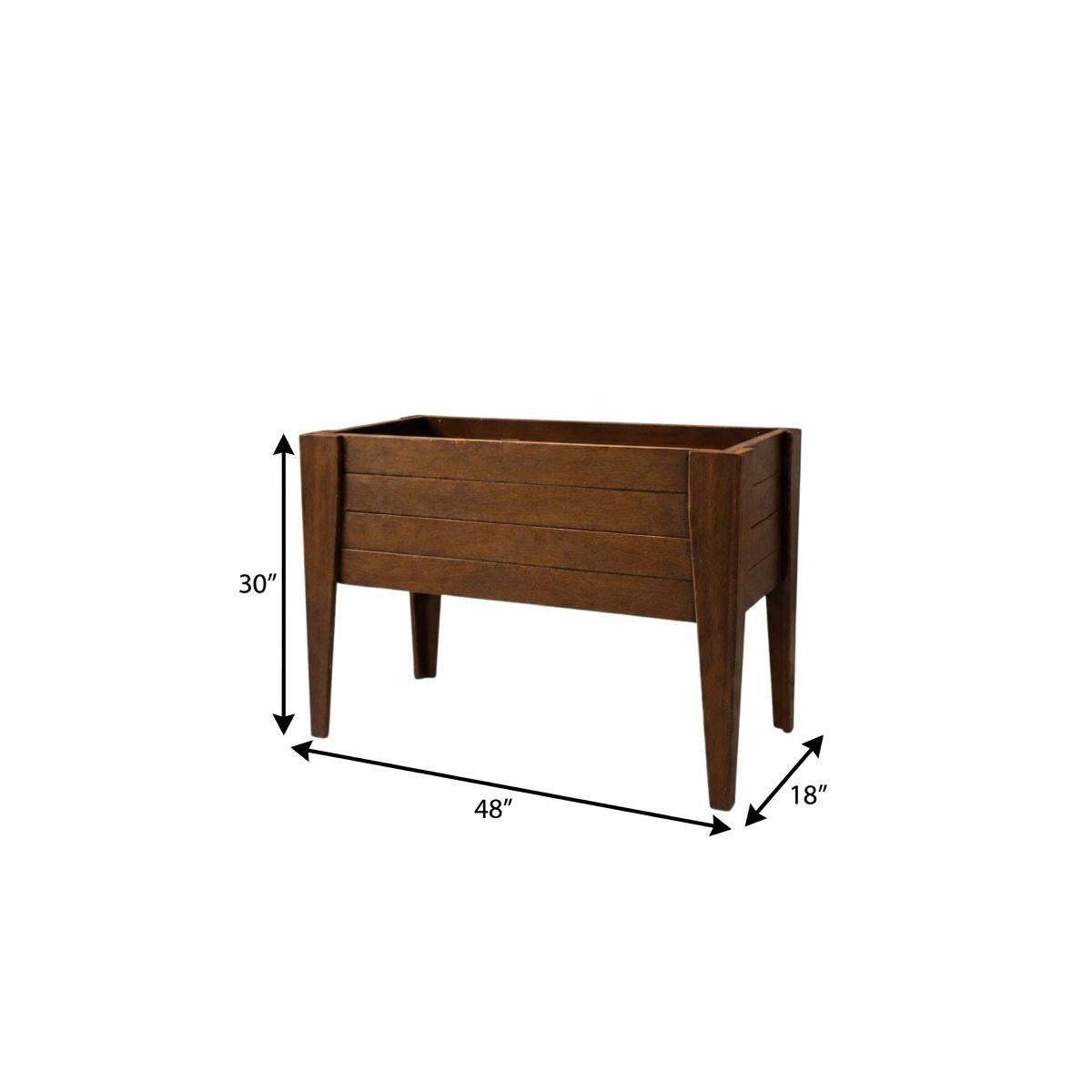 30" X 48" Walnut Heavy Duty Plastic Rectangular Raised Garden Bed - HomeRoots - Flyclothing LLC