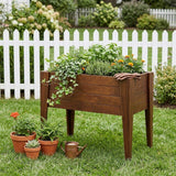 30" X 48" Walnut Heavy Duty Plastic Rectangular Raised Garden Bed - HomeRoots - Flyclothing LLC