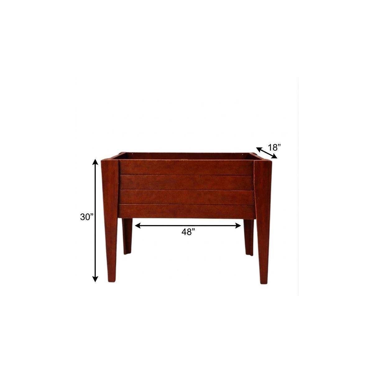 30" X 48" Mahogany Heavy Duty Plastic Rectangular Raised Garden Bed - HomeRoots - Flyclothing LLC