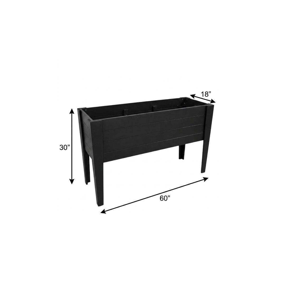 30" X 60" Black Heavy Duty Plastic Rectangular Raised Garden Bed - HomeRoots - Flyclothing LLC
