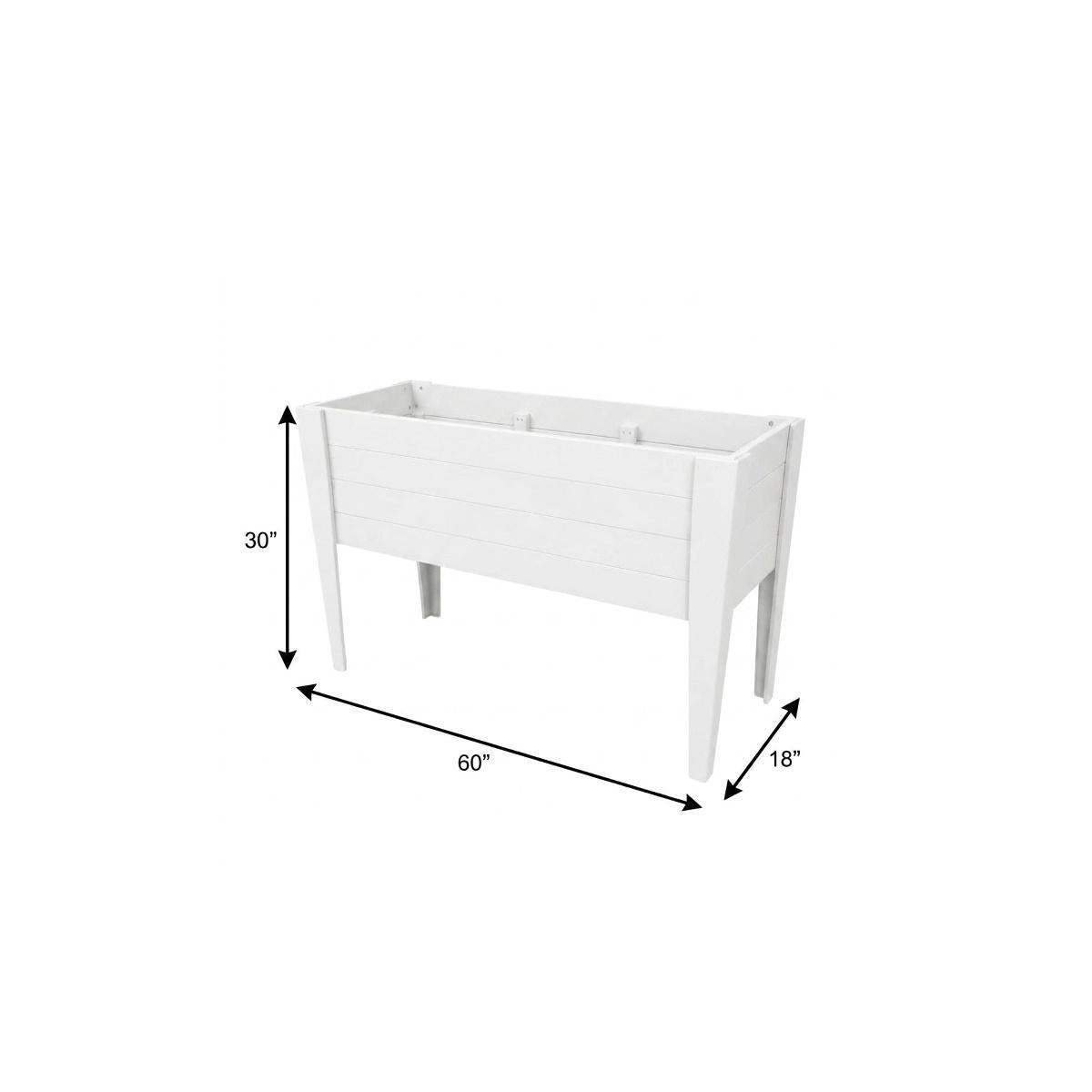 30" X 60" White Heavy Duty Plastic Rectangular Raised Garden Bed - HomeRoots - Flyclothing LLC