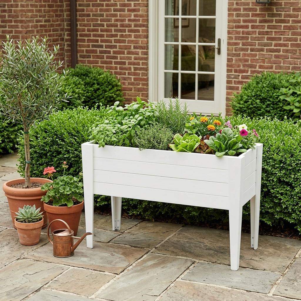 30" X 60" White Heavy Duty Plastic Rectangular Raised Garden Bed - HomeRoots - Flyclothing LLC