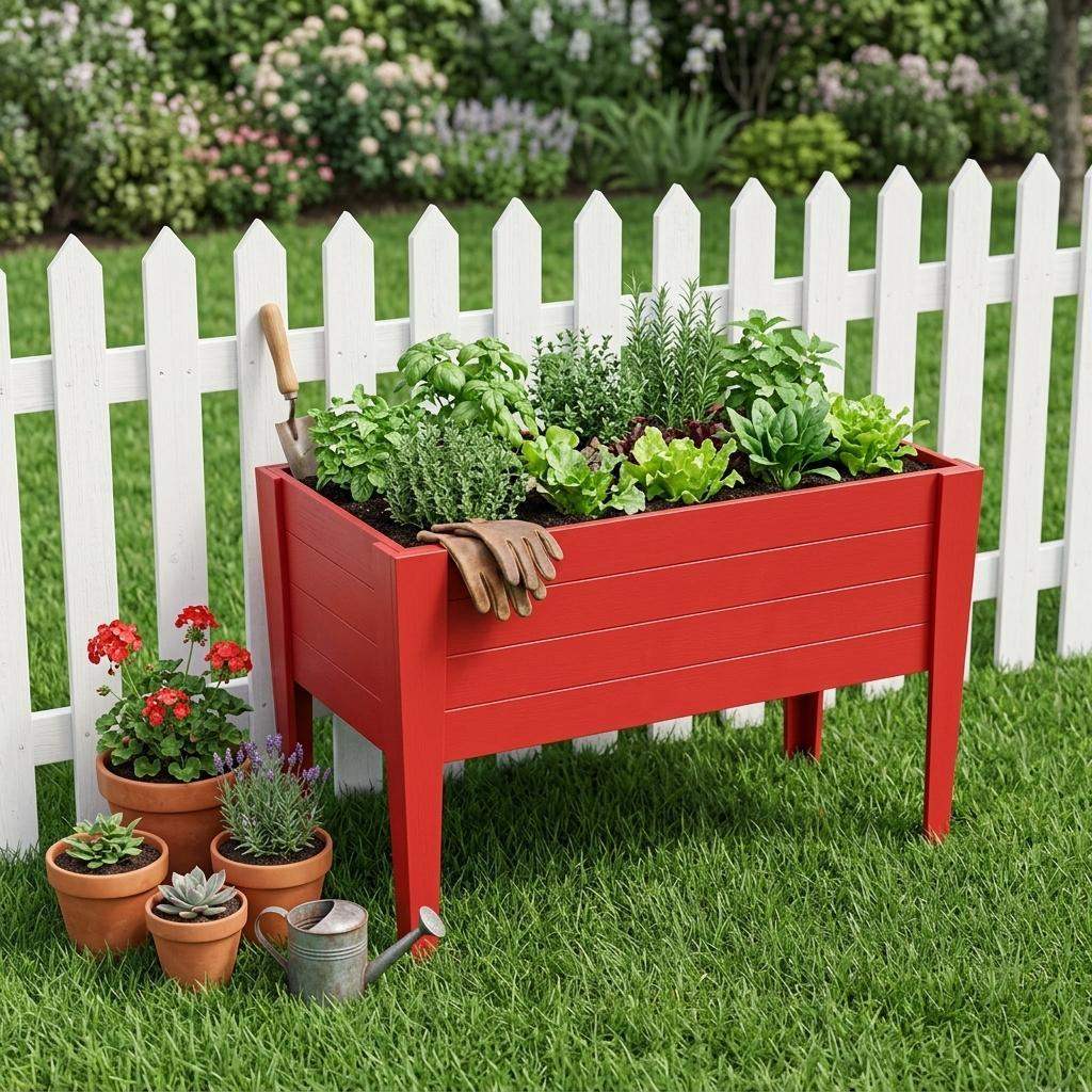 30" X 60" Red Heavy Duty Plastic Rectangular Raised Garden Bed - HomeRoots - Flyclothing LLC