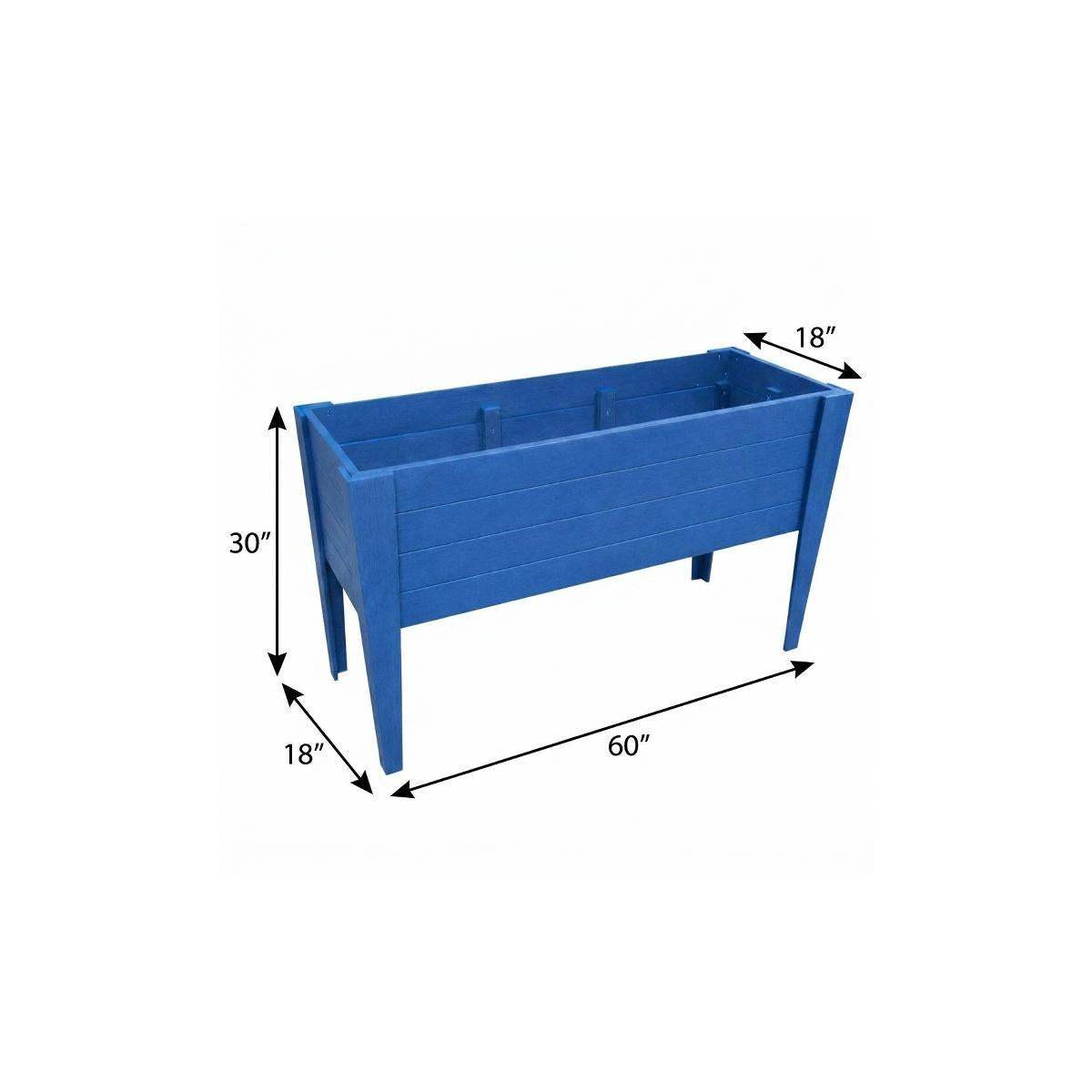 30" X 60" Blue Heavy Duty Plastic Rectangular Raised Garden Bed - HomeRoots - Flyclothing LLC
