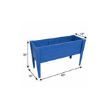 30" X 60" Blue Heavy Duty Plastic Rectangular Raised Garden Bed - HomeRoots - Flyclothing LLC