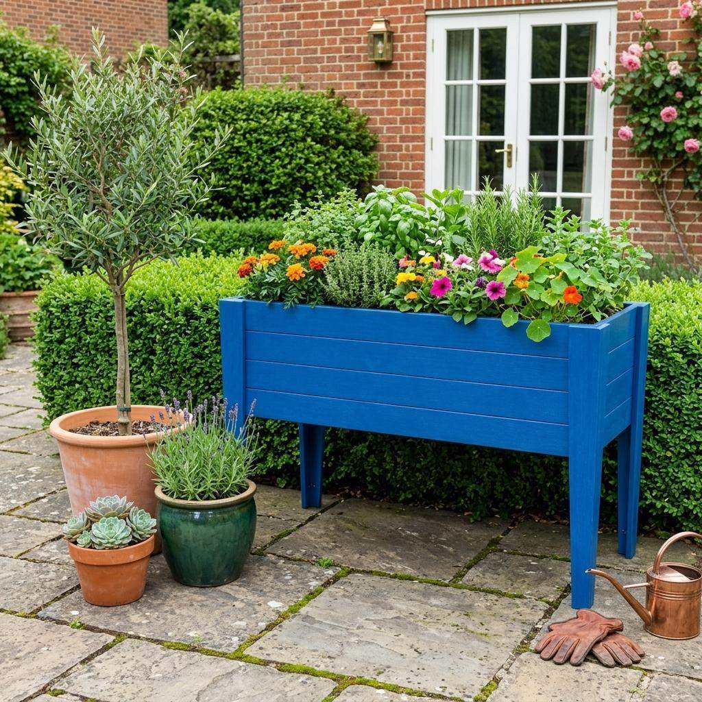30" X 60" Blue Heavy Duty Plastic Rectangular Raised Garden Bed - HomeRoots - Flyclothing LLC