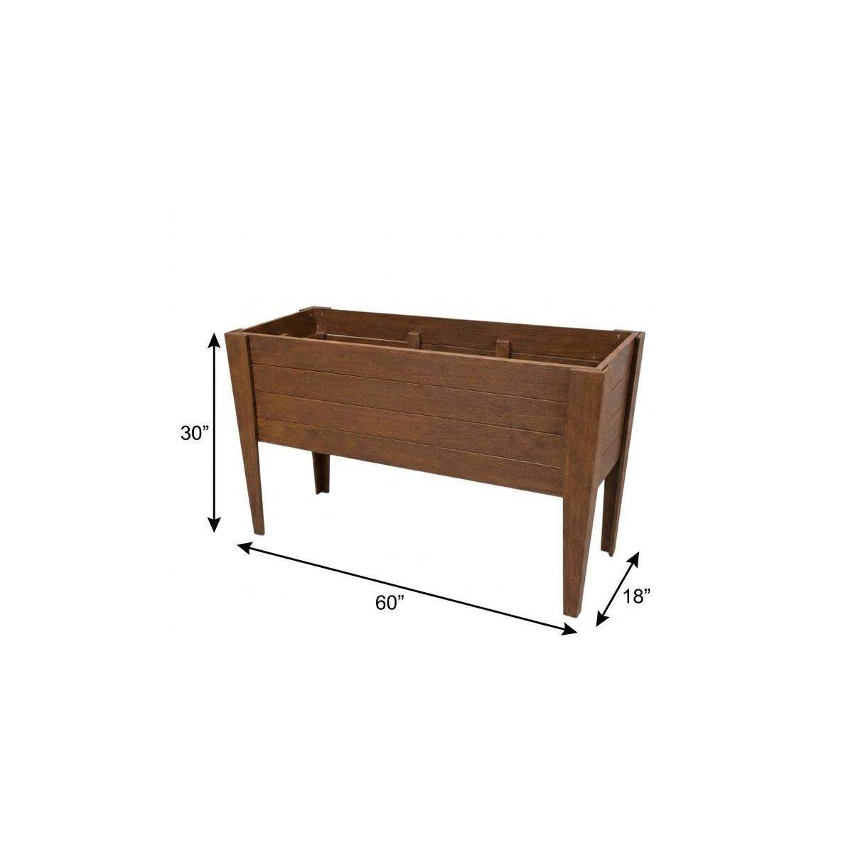 30" X 60" Walnut Heavy Duty Plastic Rectangular Raised Garden Bed - HomeRoots - Flyclothing LLC