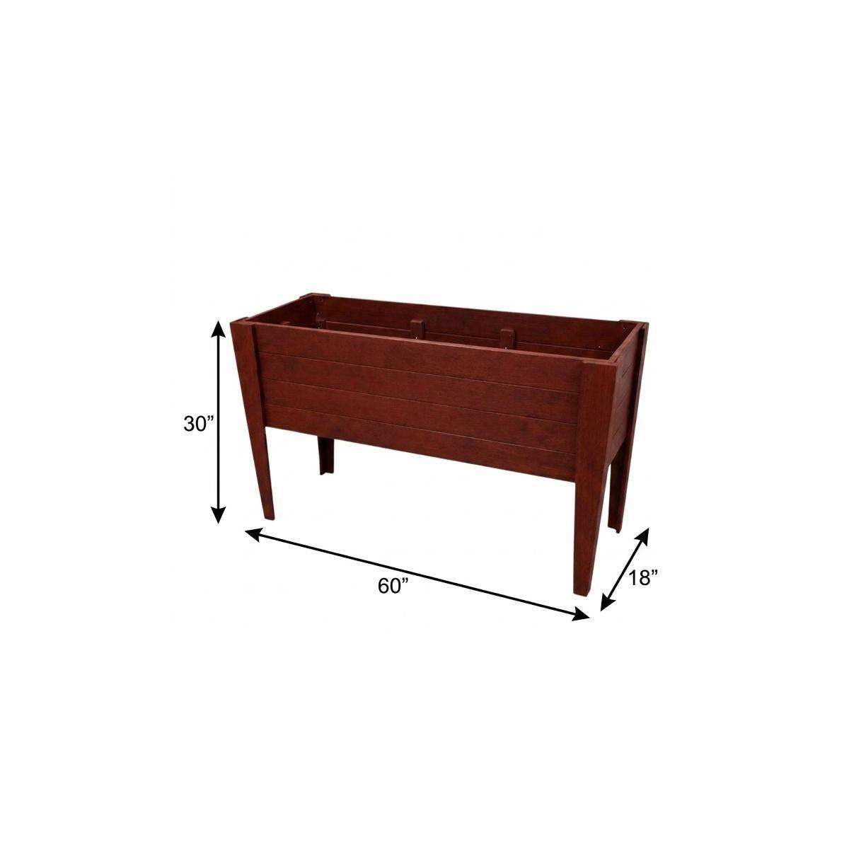 30" X 60" Mahogany Heavy Duty Plastic Rectangular Raised Garden Bed - HomeRoots - Flyclothing LLC