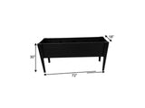 30" X 72" Black Heavy Duty Plastic Rectangular Raised Garden Bed - HomeRoots - Flyclothing LLC