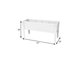 30" X 72" White Heavy Duty Plastic Rectangular Raised Garden Bed - HomeRoots - Flyclothing LLC