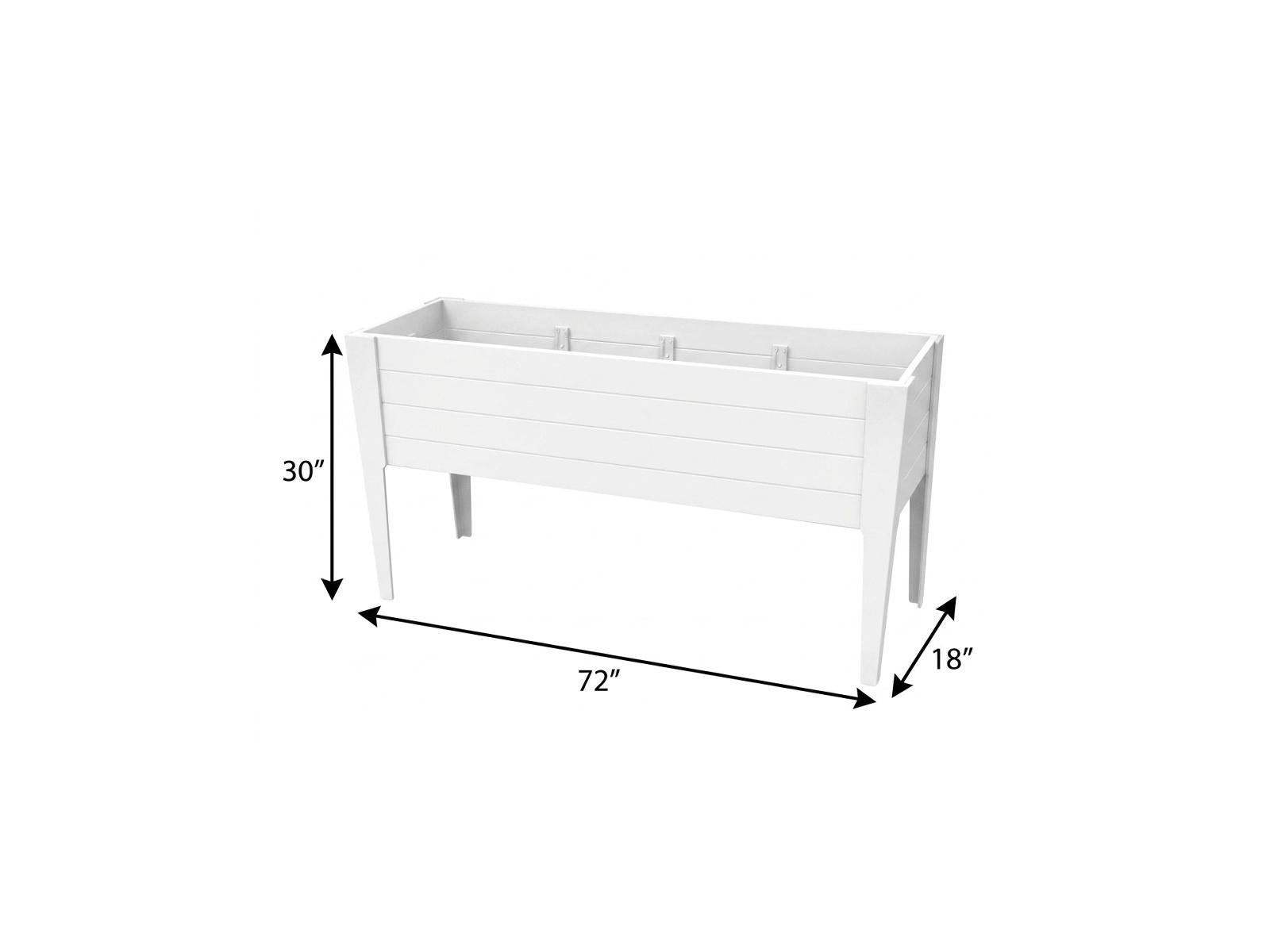 30" X 72" White Heavy Duty Plastic Rectangular Raised Garden Bed - HomeRoots - Flyclothing LLC