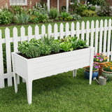 30" X 72" White Heavy Duty Plastic Rectangular Raised Garden Bed - HomeRoots - Flyclothing LLC
