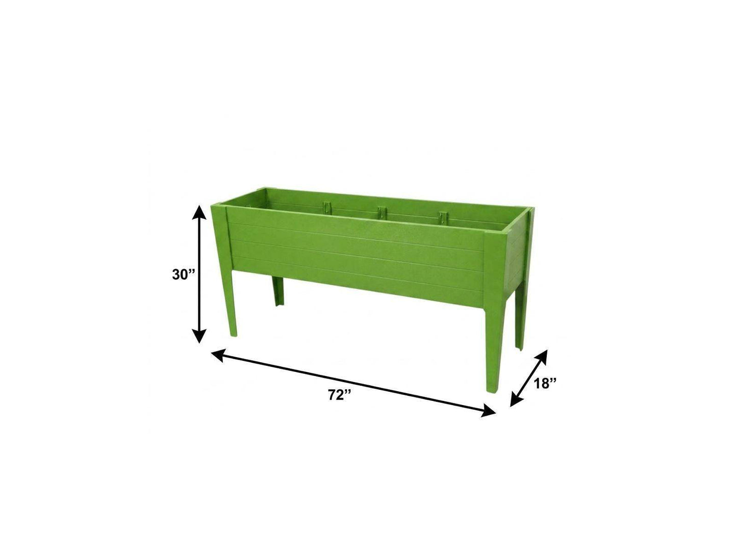 30" X 72" Green Heavy Duty Plastic Rectangular Raised Garden Bed - HomeRoots - Flyclothing LLC
