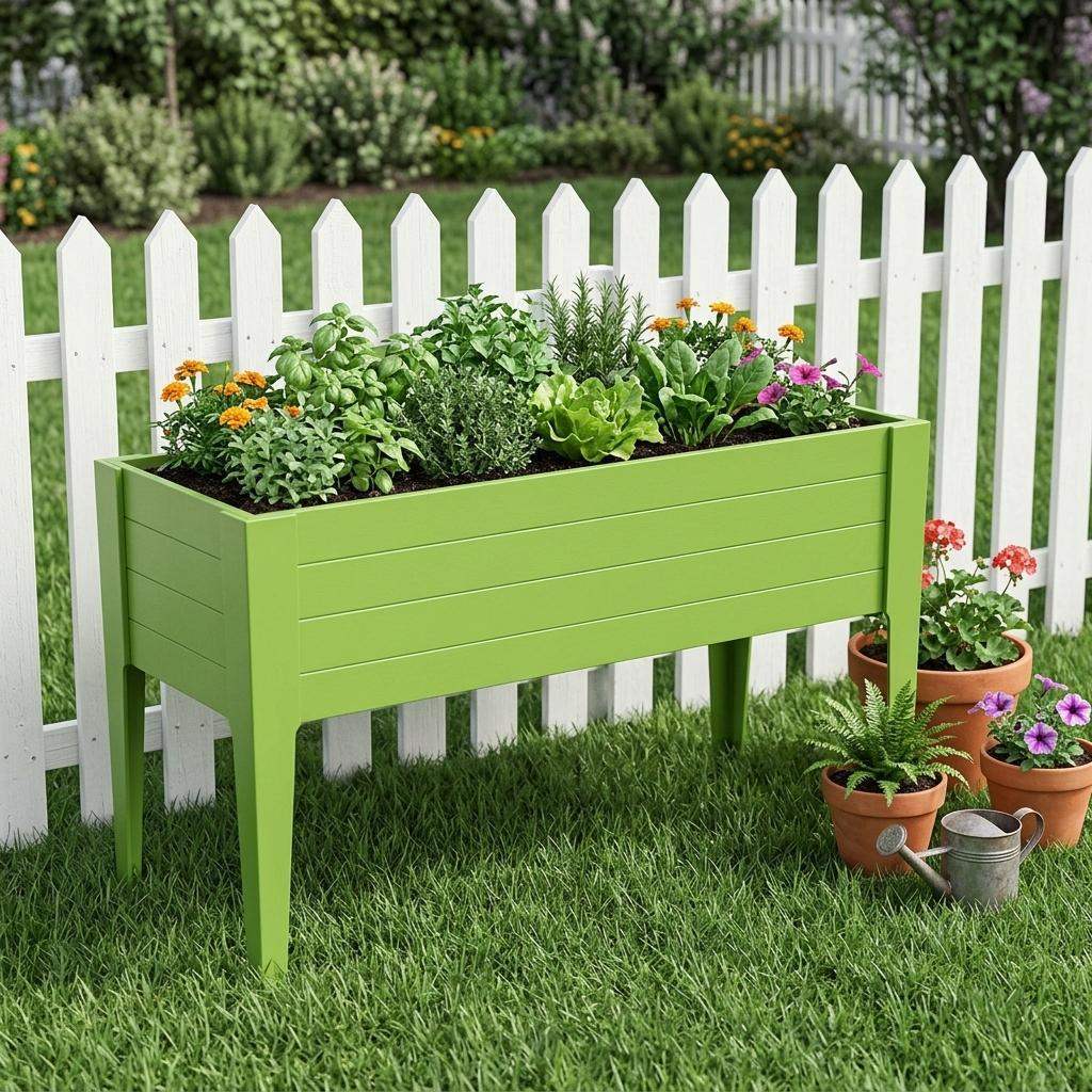 30" X 72" Green Heavy Duty Plastic Rectangular Raised Garden Bed - HomeRoots - Flyclothing LLC