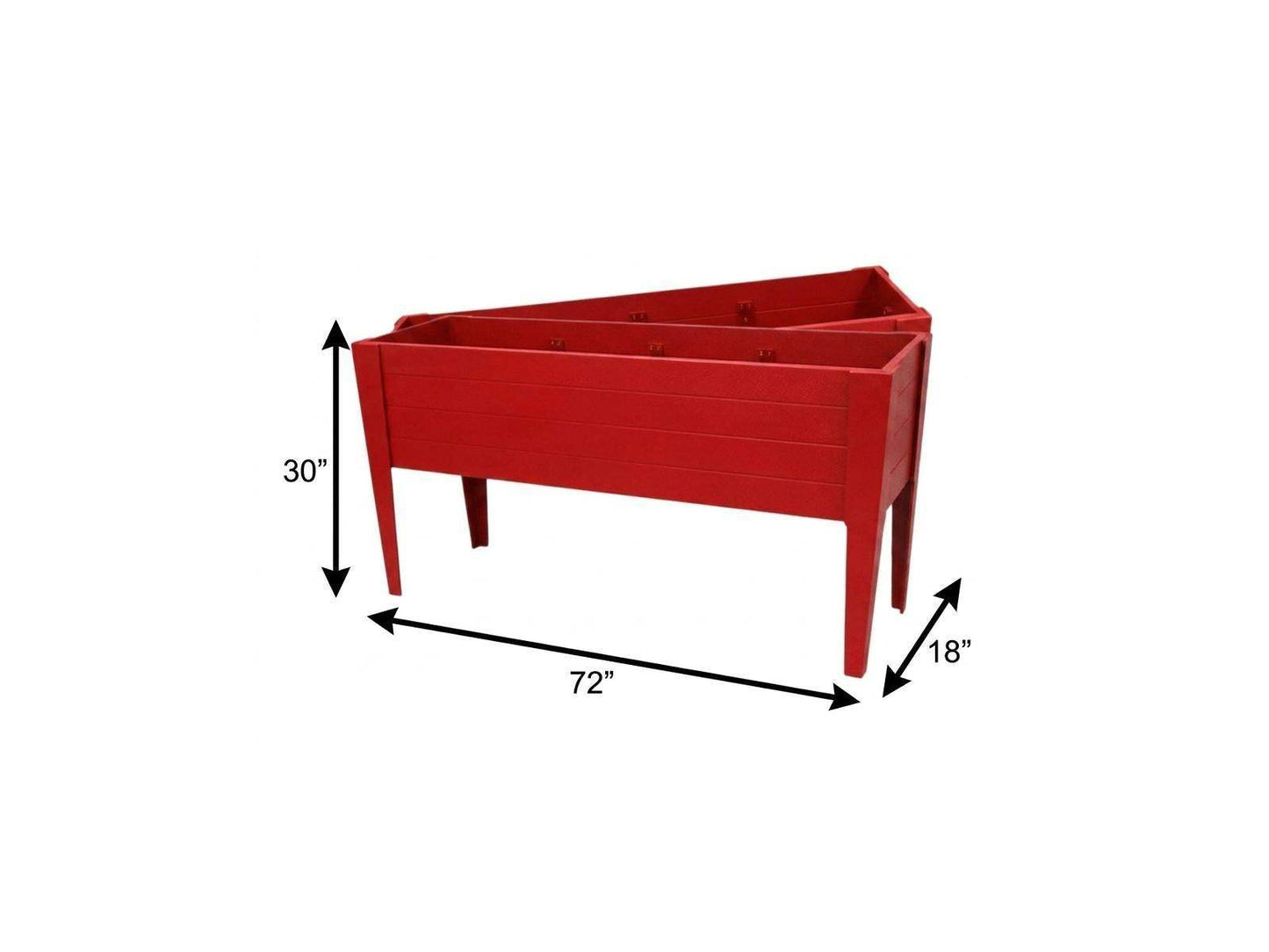 30" X 72" Red Heavy Duty Plastic Rectangular Raised Garden Bed - HomeRoots - Flyclothing LLC