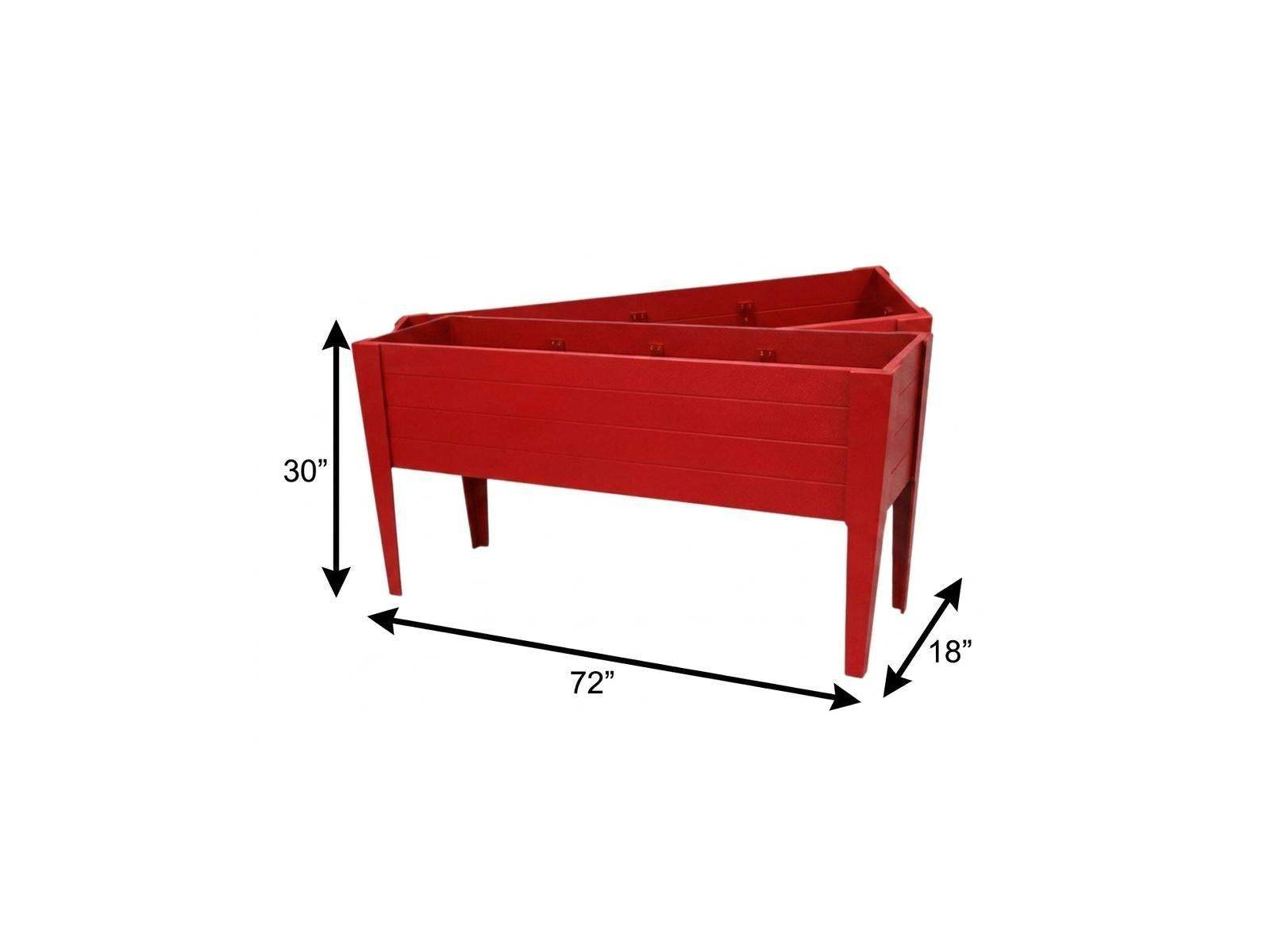 30" X 72" Red Heavy Duty Plastic Rectangular Raised Garden Bed - HomeRoots - Flyclothing LLC