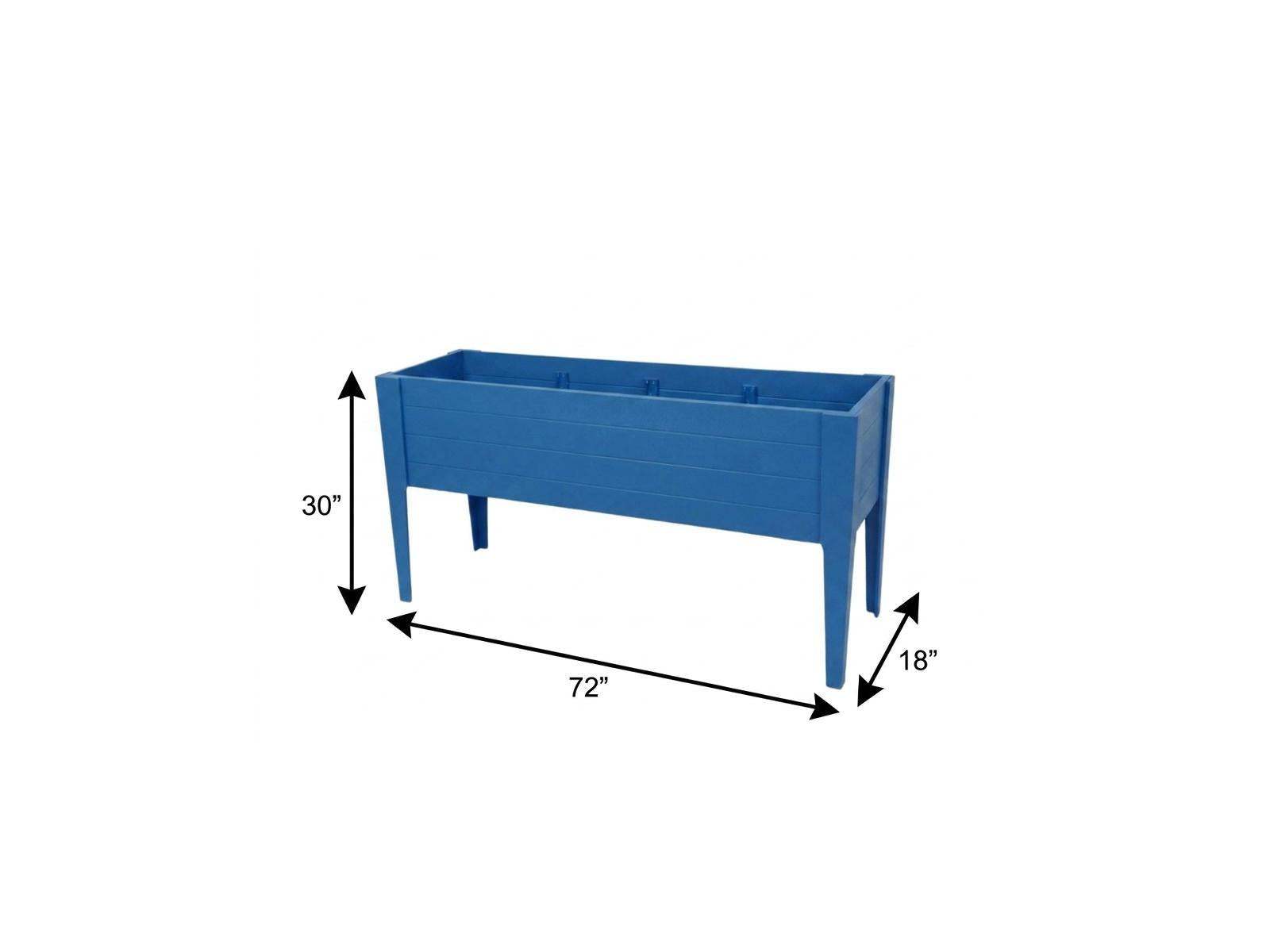 30" X 72" Blue Heavy Duty Plastic Rectangular Raised Garden Bed - HomeRoots - Flyclothing LLC