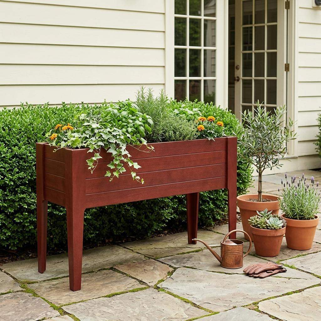 30" X 72" Mahogany Heavy Duty Plastic Rectangular Raised Garden Bed - HomeRoots - Flyclothing LLC