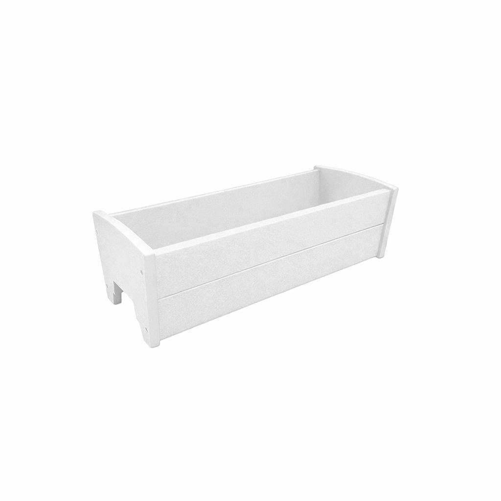 8" X 24" White Heavy Duty Plastic Rectangular Railing Planter - HomeRoots - Flyclothing LLC