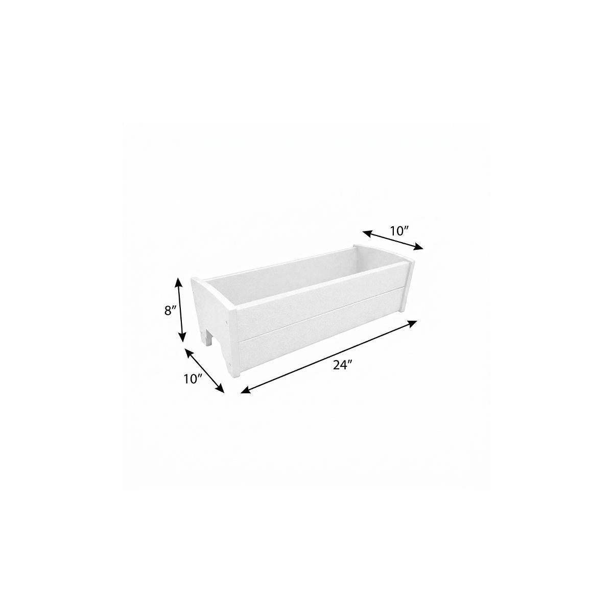 8" X 24" White Heavy Duty Plastic Rectangular Railing Planter - HomeRoots - Flyclothing LLC