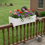 8" X 24" White Heavy Duty Plastic Rectangular Railing Planter - HomeRoots - Flyclothing LLC