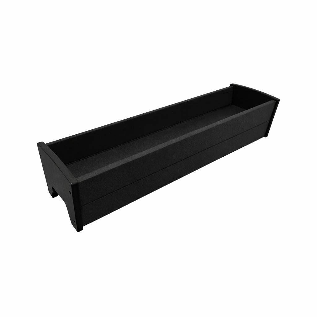 8" X 36" Black Heavy Duty Plastic Rectangular Railing Planter - HomeRoots - Flyclothing LLC