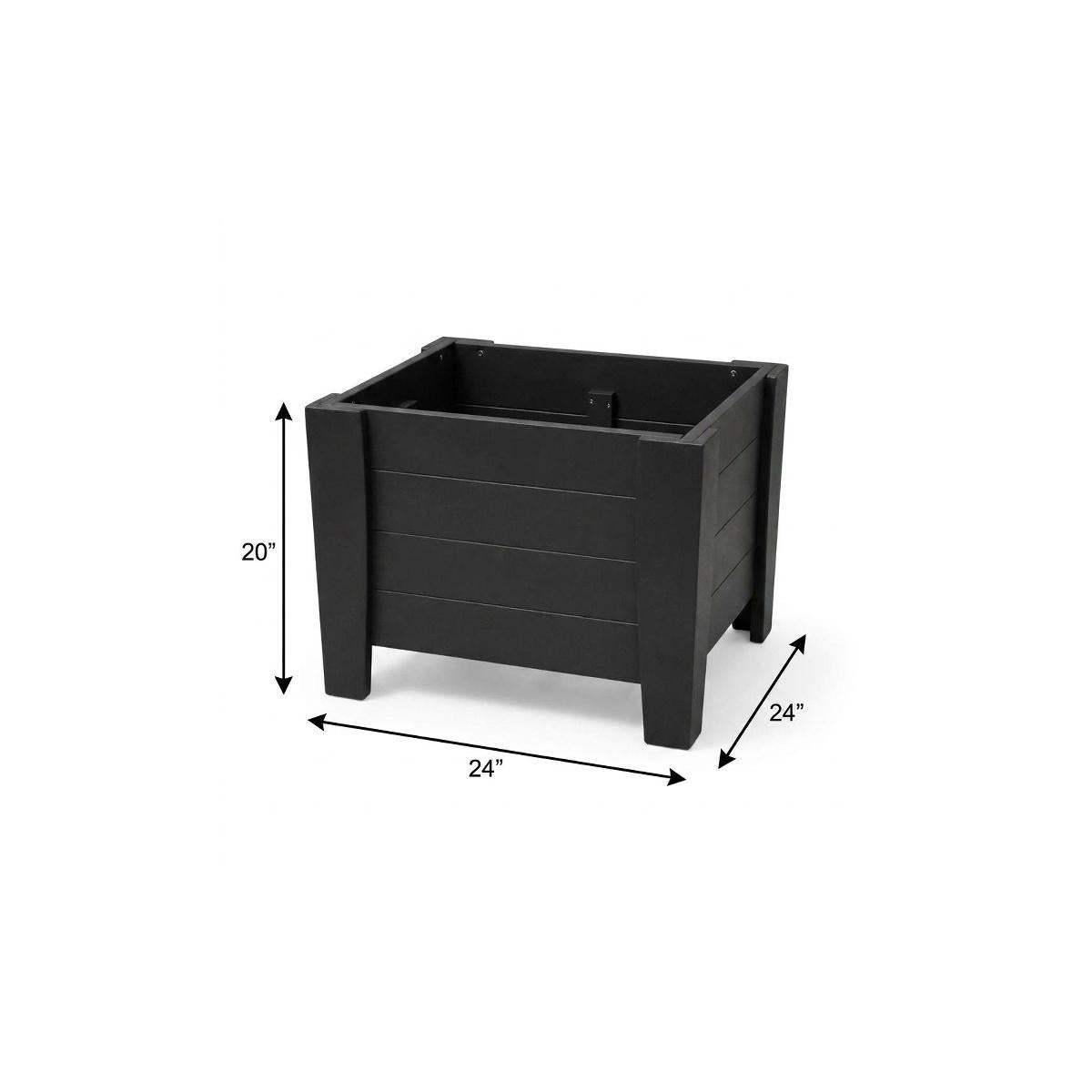 20" X 24" Black Heavy Duty Plastic Square Planter Box - HomeRoots - Flyclothing LLC