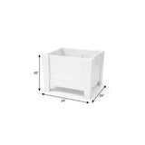20" X 24" White Heavy Duty Plastic Square Planter Box - HomeRoots - Flyclothing LLC