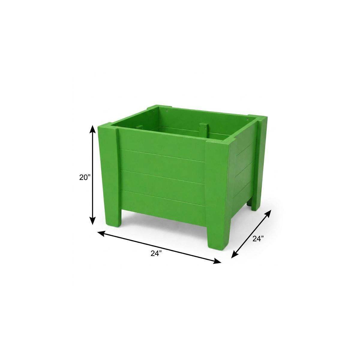 20" X 24" Green Heavy Duty Plastic Square Planter Box - HomeRoots - Flyclothing LLC