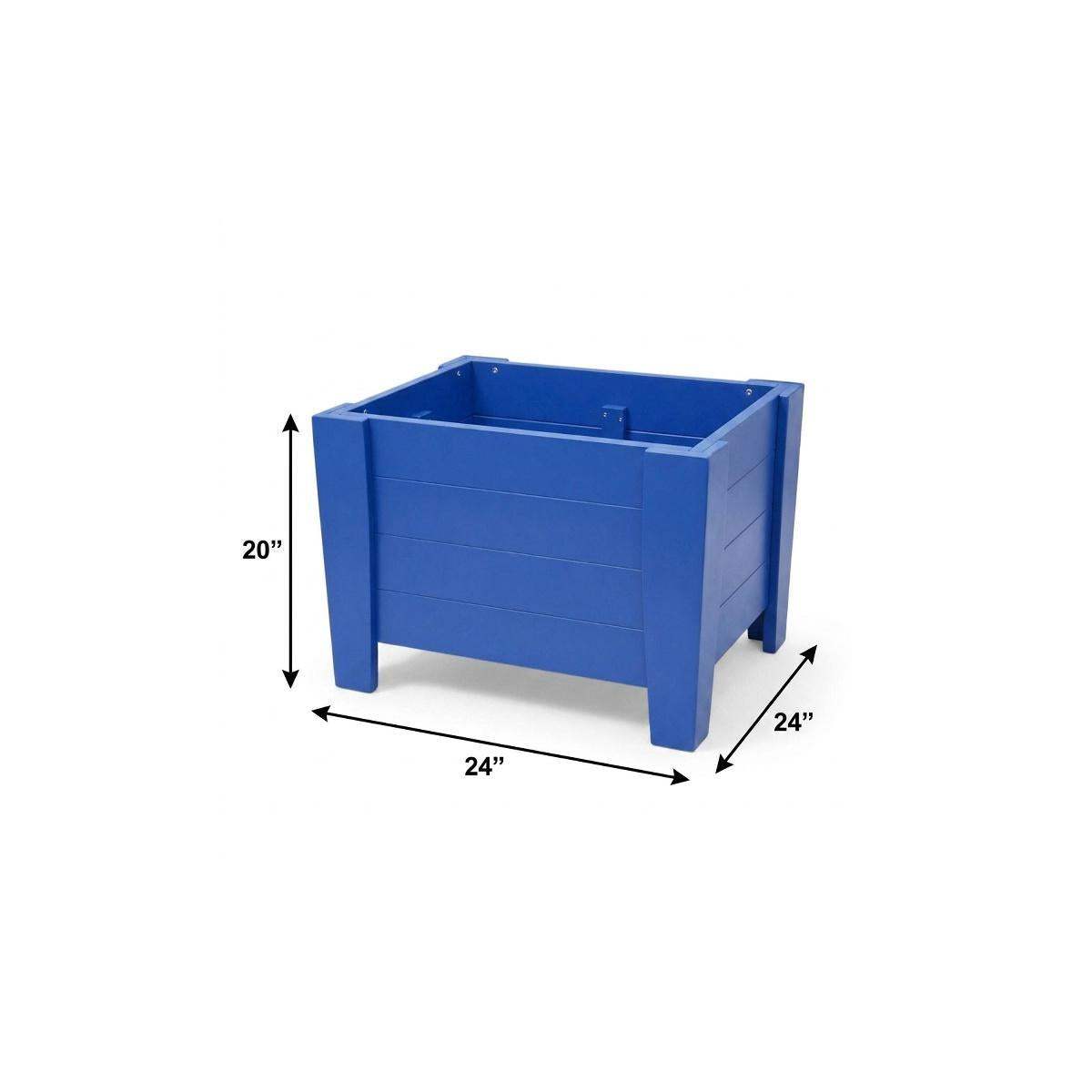20" X 24" Blue Heavy Duty Plastic Square Planter Box - HomeRoots - Flyclothing LLC
