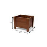 20" X 24" Walnut Heavy Duty Plastic Square Planter Box - HomeRoots - Flyclothing LLC
