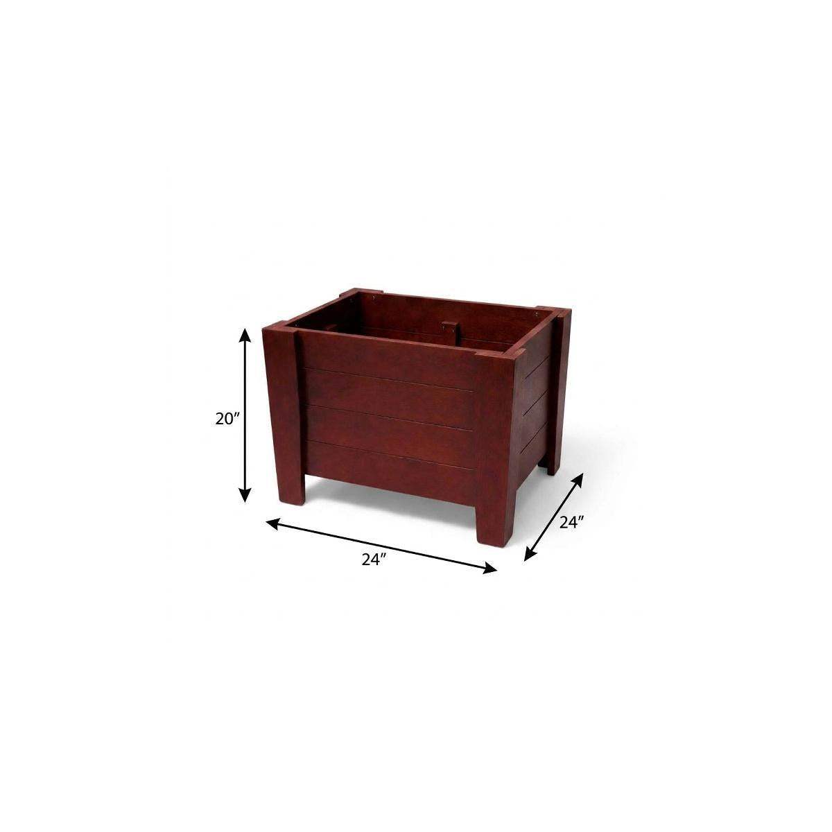 20" X 24" Mahogany Heavy Duty Plastic Square Planter Box - HomeRoots - Flyclothing LLC