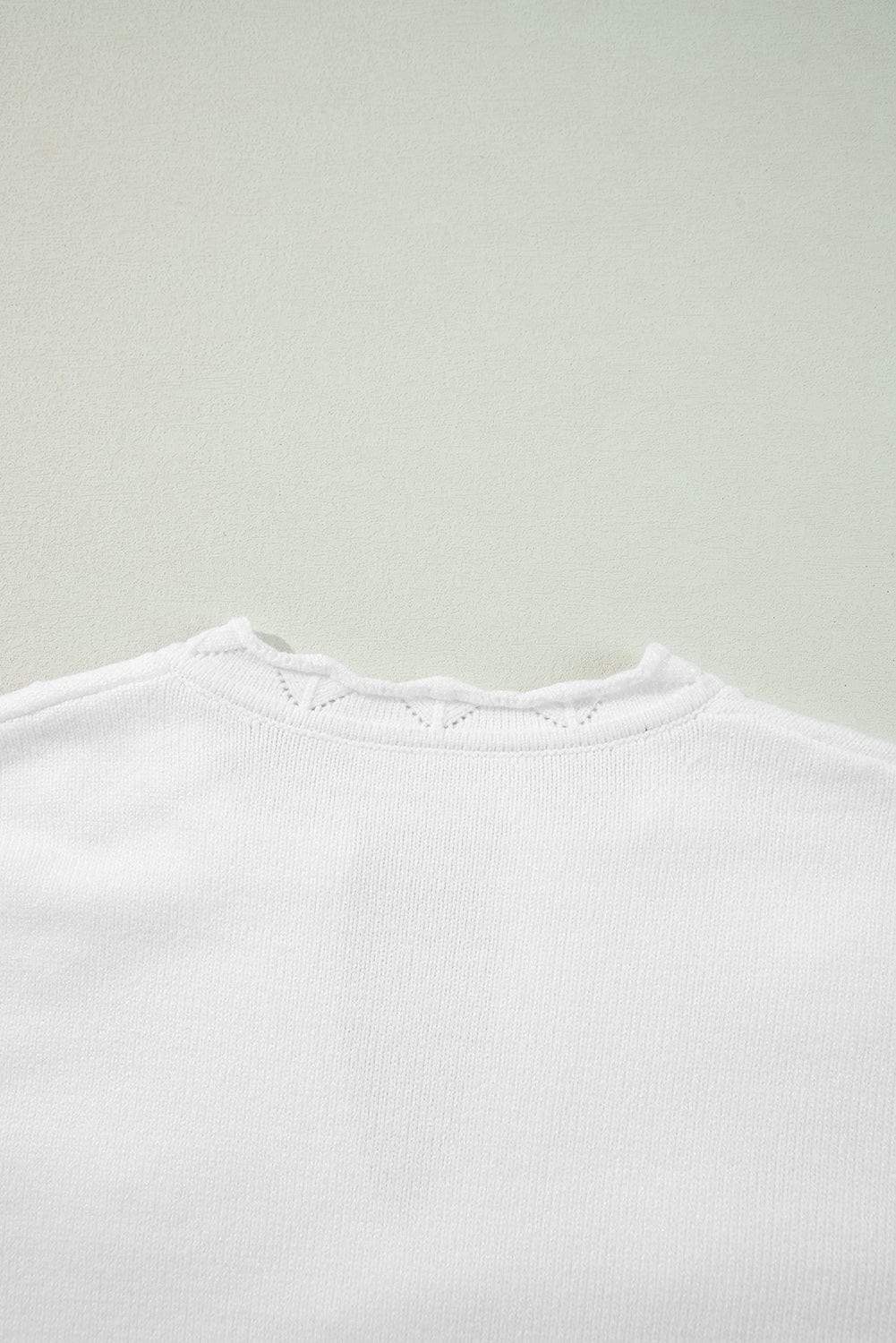 Daisy Notched Long Sleeve Sweater - Trendsi - Flyclothing LLC
