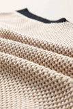 Textured Knit Sweater with Contrast Trim Details - Trendsi - Flyclothing LLC