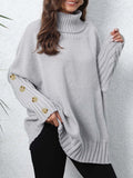 Turtleneck Long Sleeve Sweater - Trendsi
