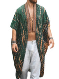 Men's Plus Size Printed Open Front Cover-Up - Trendsi