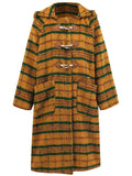 Plaid Long Sleeve Hooded Coat with Pockets - Trendsi - Flyclothing LLC