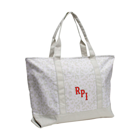 Rensselaer Poly Tech Leopard Pattern Tote - Logo Brands - Flyclothing LLC