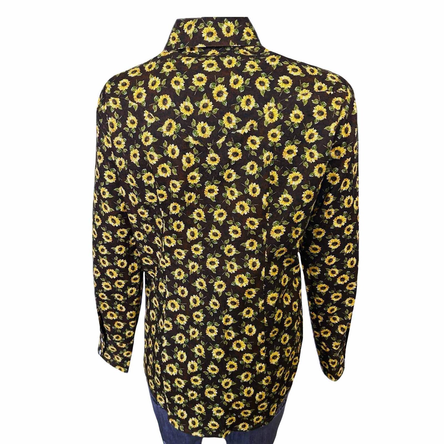 Women's Vintage Brown Sunflower Print Western Shirt - Rockmount Ranch Wear - Flyclothing LLC