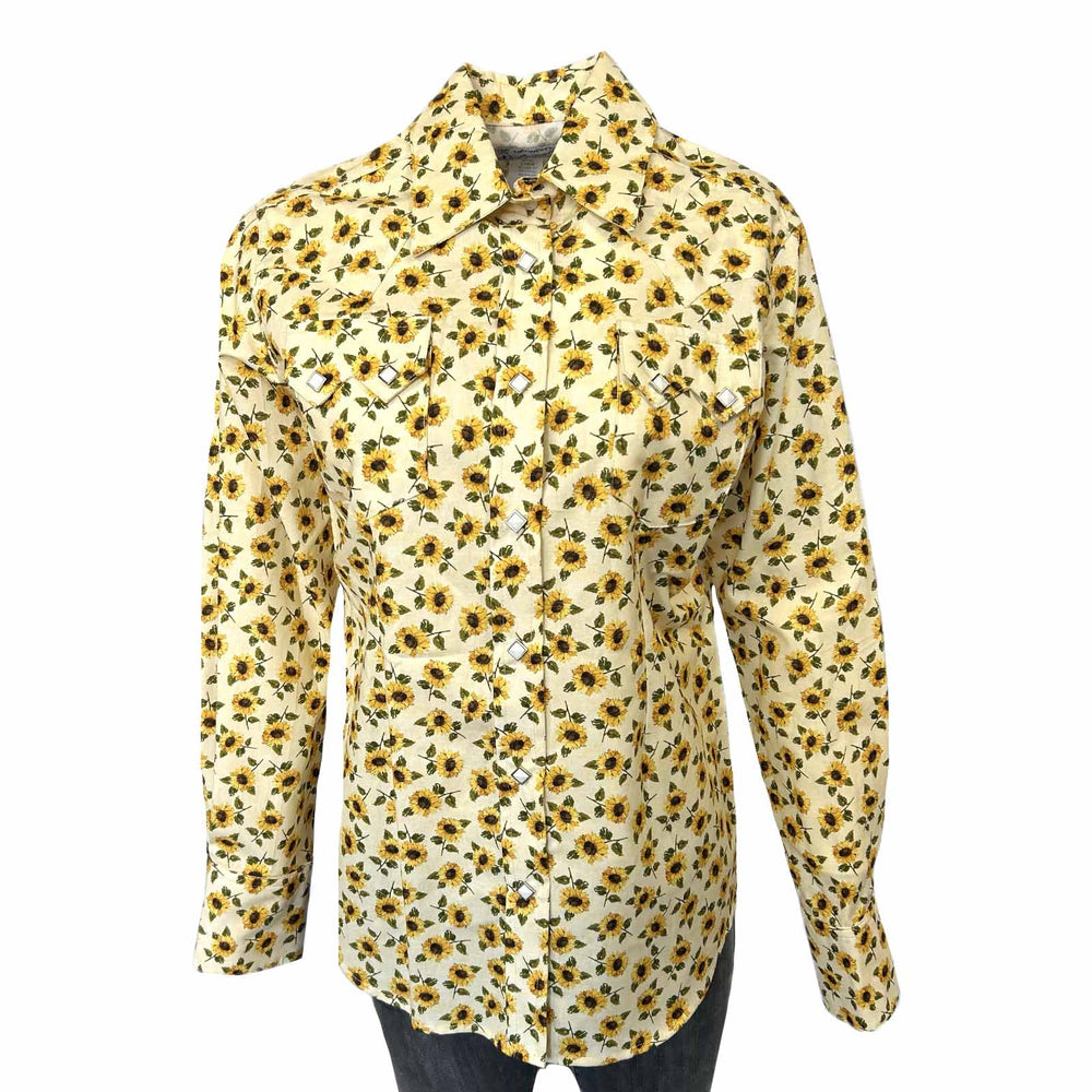 Rockmount Ranch Ware Women's Vintage Yellow Sunflower Print Western Shirt