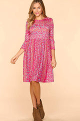 Haptics Round Neck Floral Dress with Pockets - Trendsi - Flyclothing LLC