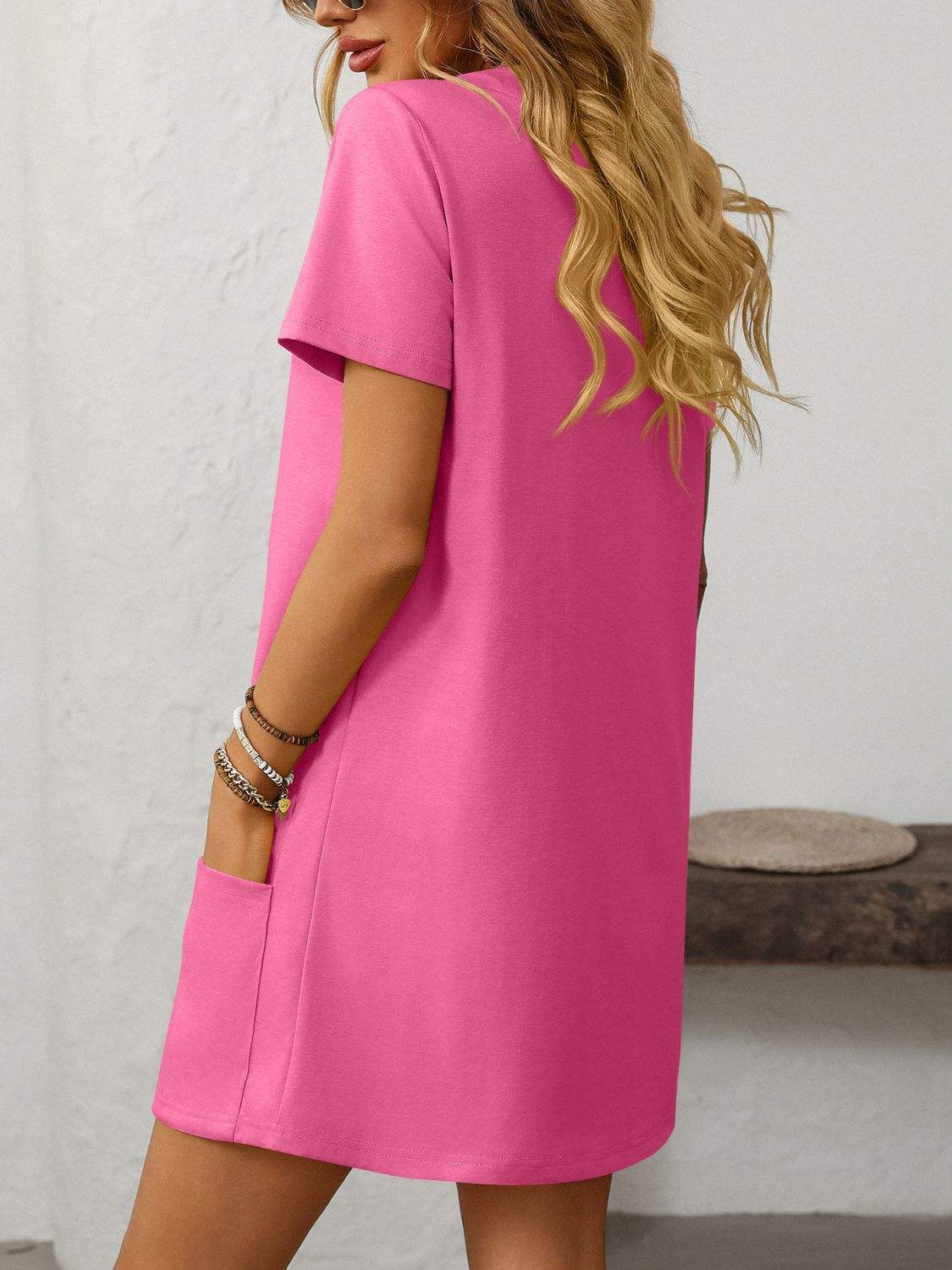Mandy Square Neck Short Sleeve Mini Dress - Trendsi - Flyclothing LLC