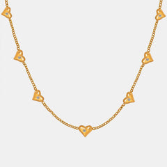 Titanium Steel Zircon Heart Necklace - Flyclothing LLC