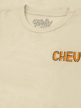 Chevy Chevelle Chevrolet Left Chest Front and Back Print Classic Car T-Shirt - Cream