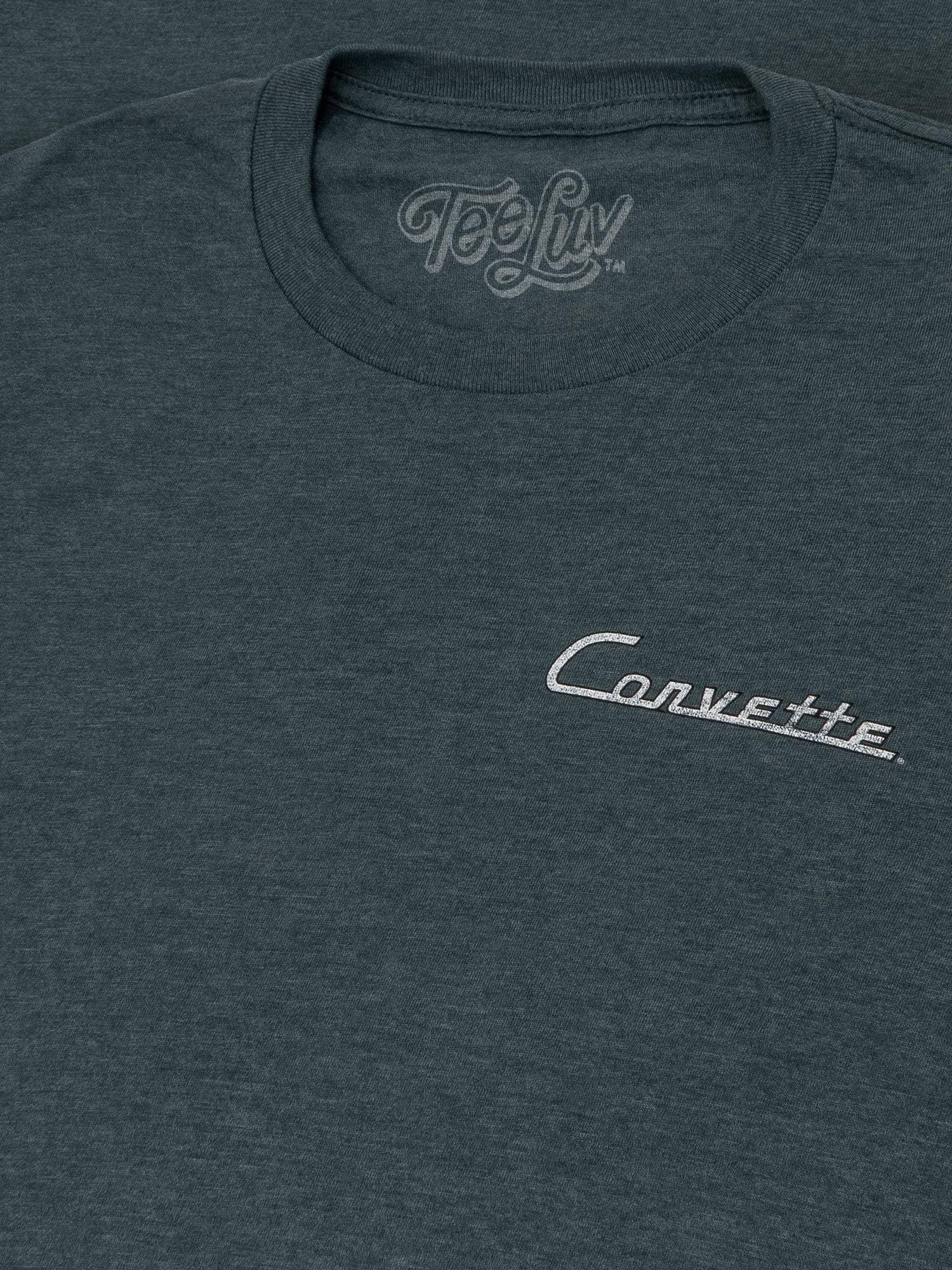 Chevy Corvette C1 Front and Back Print T-Shirt - Navy Heather - Tee Luv - Flyclothing LLC