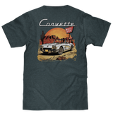 Chevy Corvette C1 Front and Back Print T-Shirt - Navy Heather
